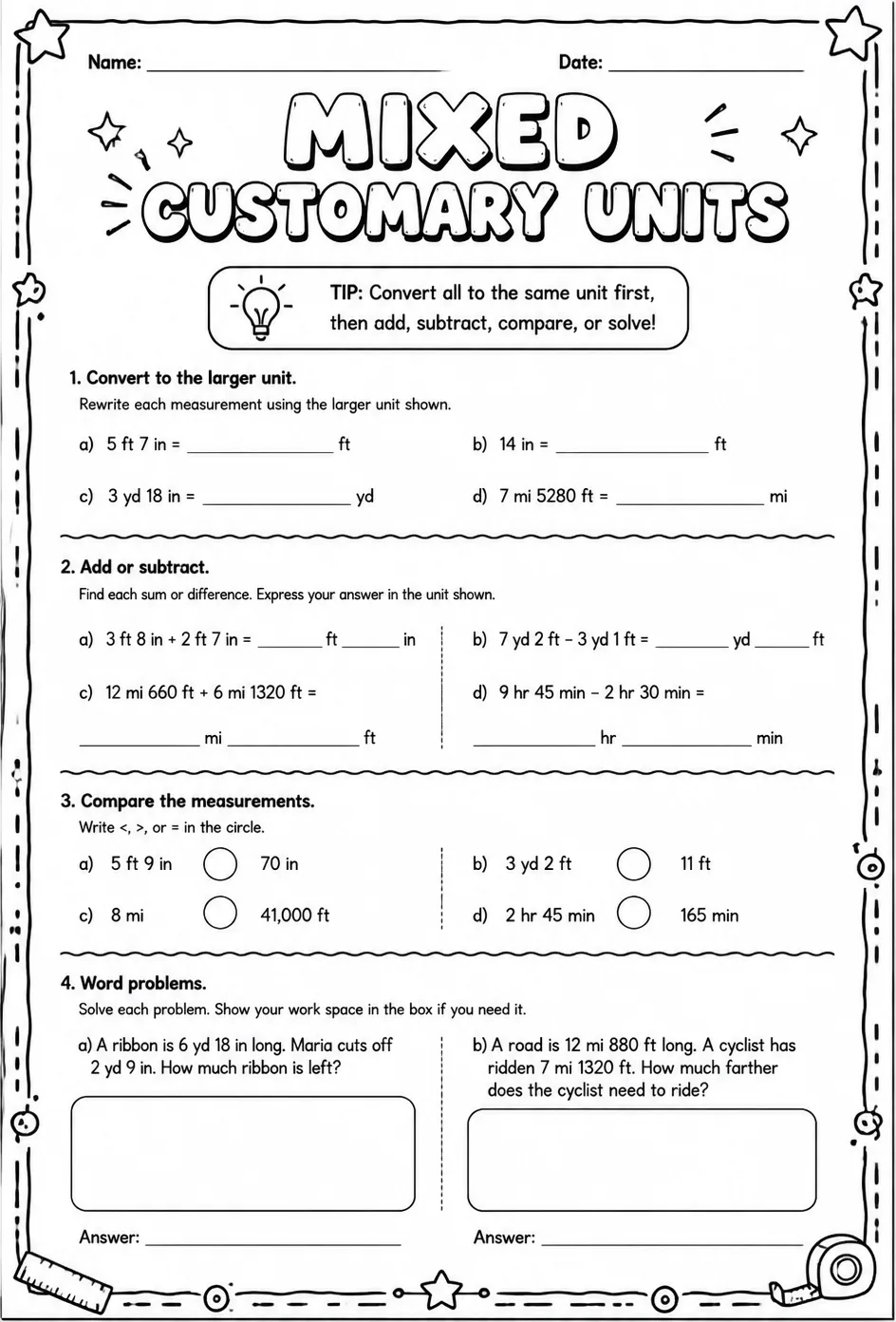 Mixed customary units