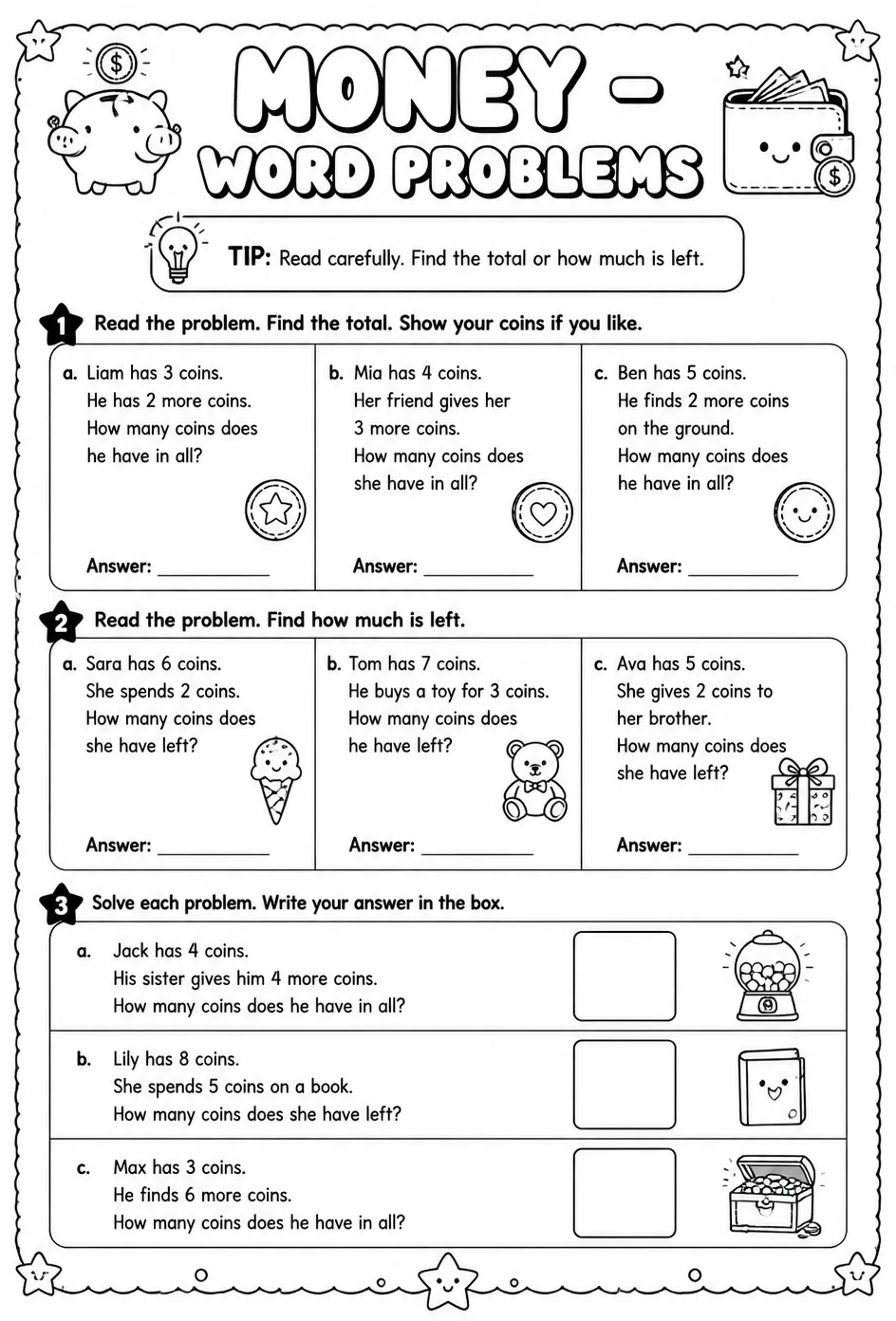 Money - word problems