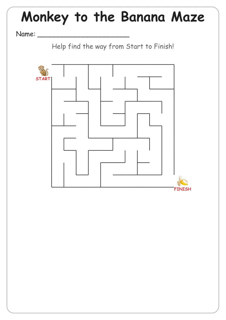 Monkey to the Banana Maze (Grade 1)