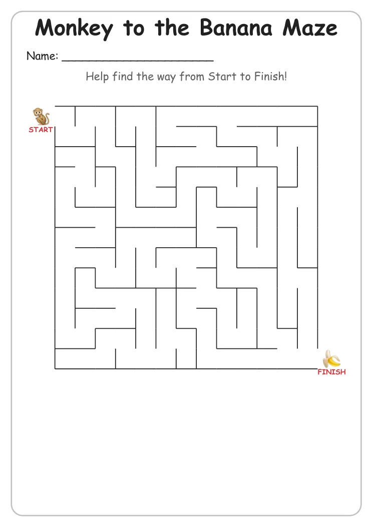 Monkey to the Banana Maze (Grade 2)