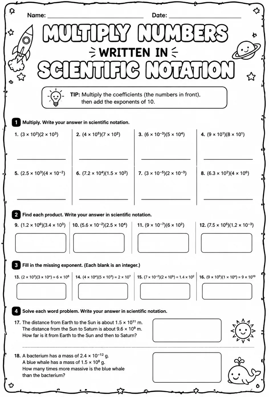Multiply numbers written in scientific notation