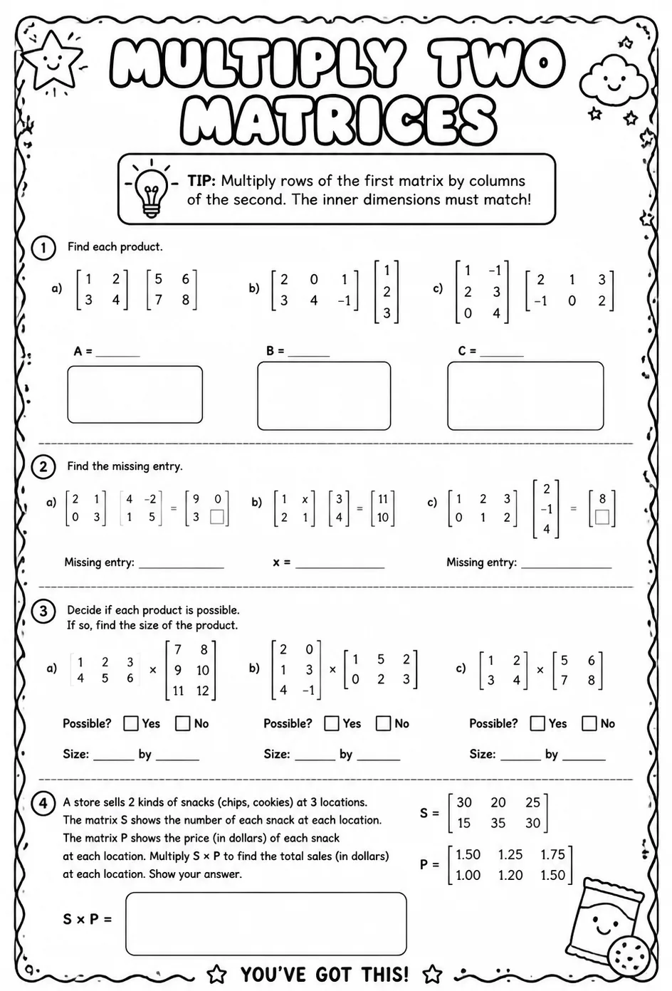 Multiply two matrices