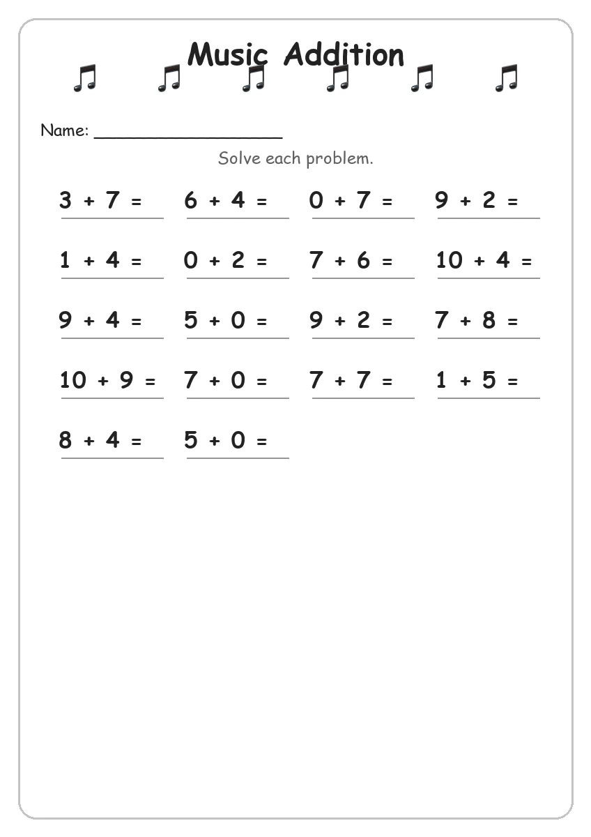 Music Addition (Grade 1)