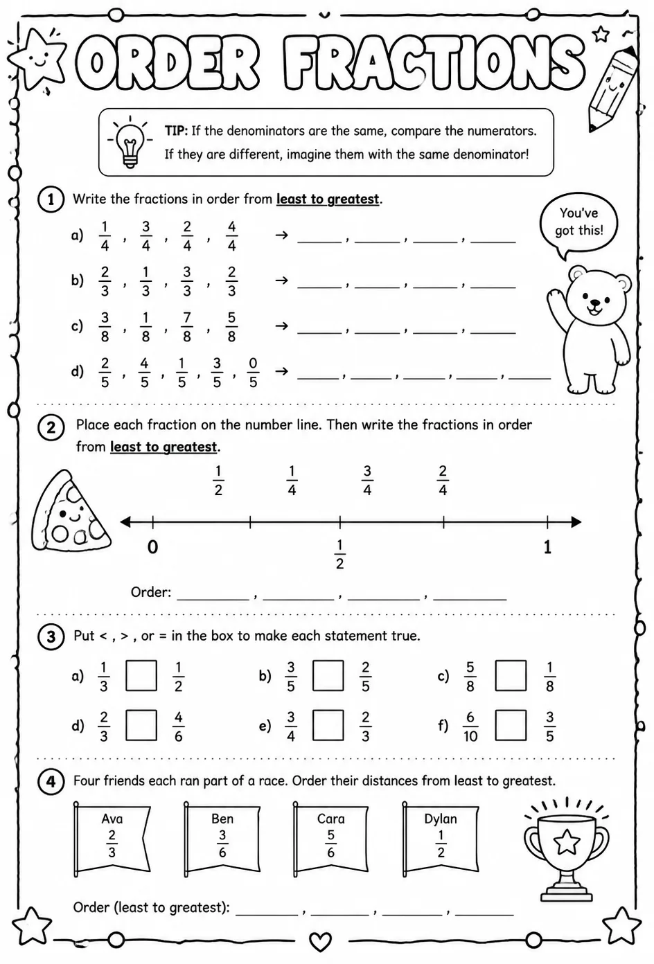 Order fractions