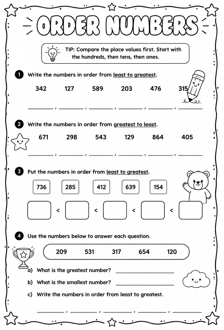 Order numbers