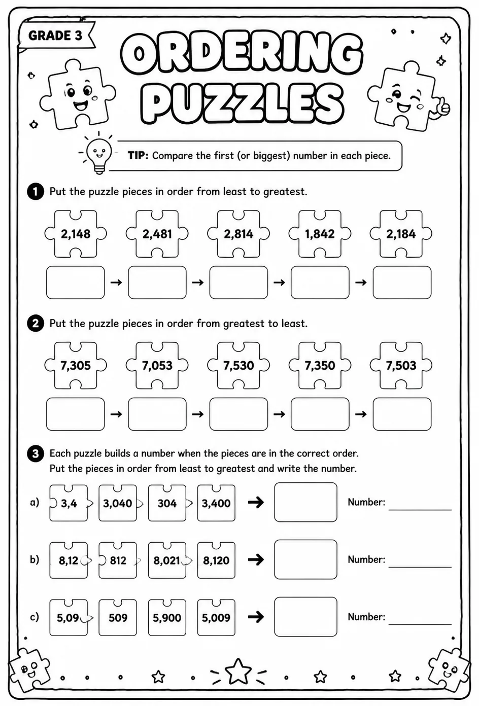 Ordering puzzles