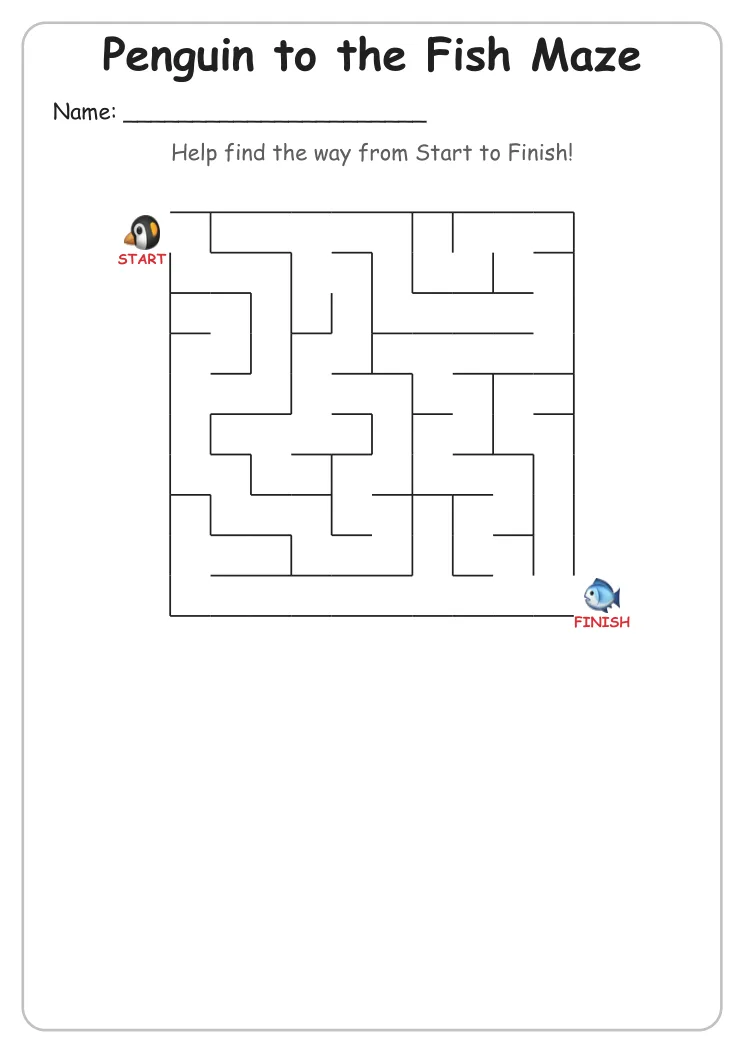 Penguin to the Fish Maze (Grade 1)