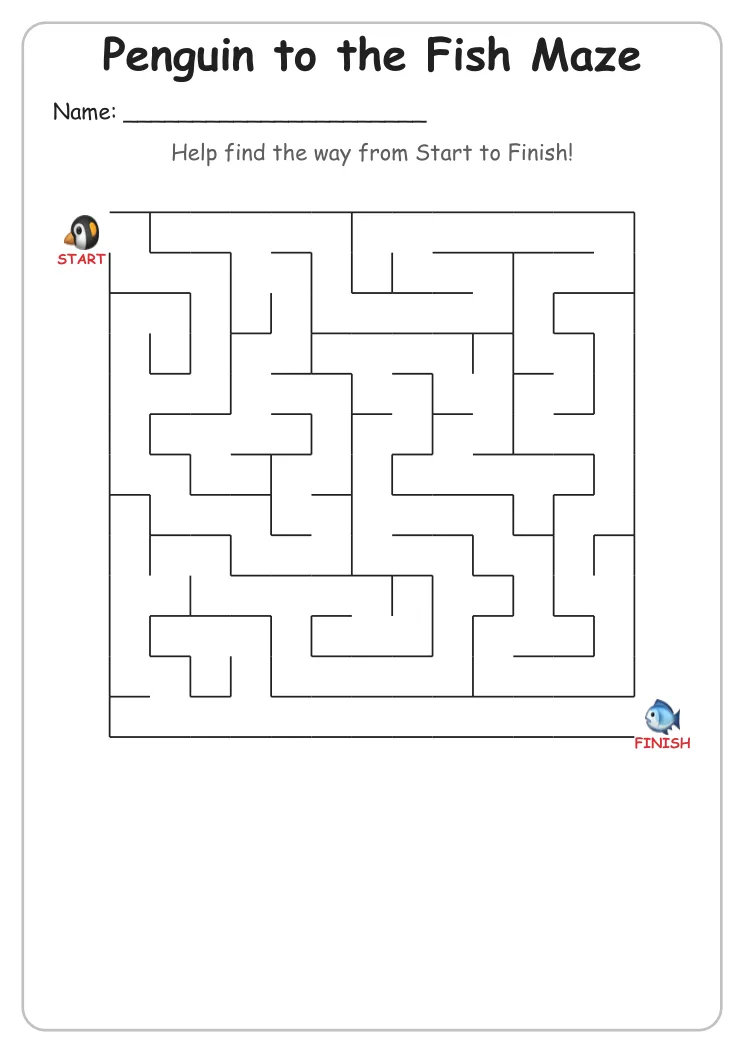 Penguin to the Fish Maze (Grade 2)