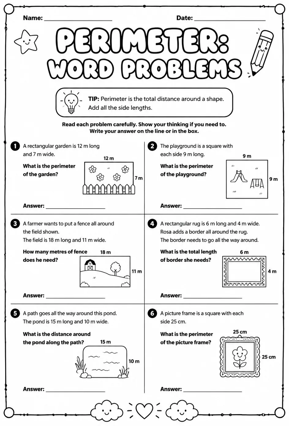 Perimeter: word problems