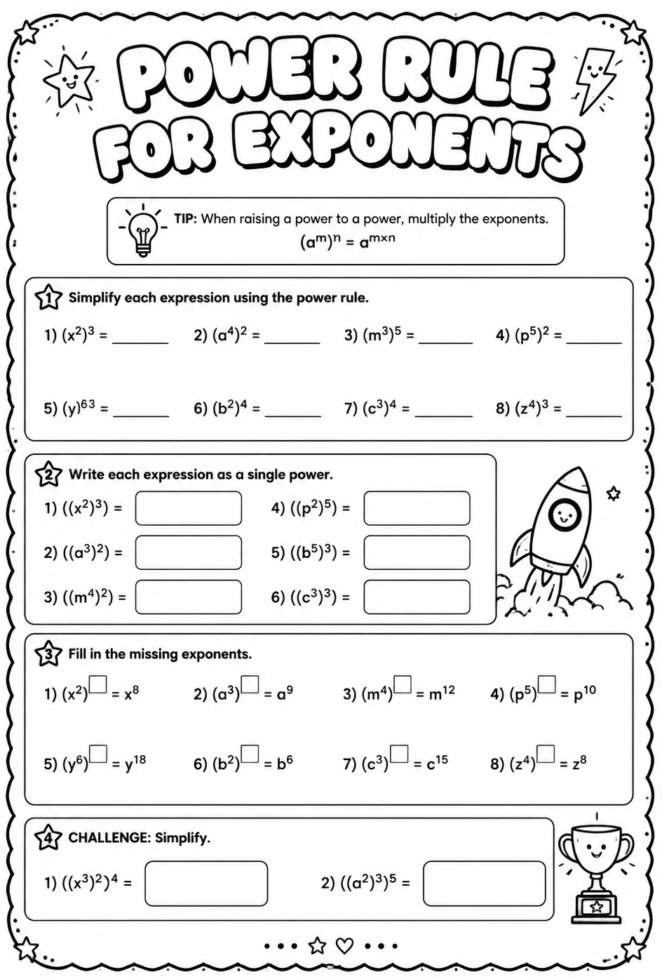 Power rule for exponents