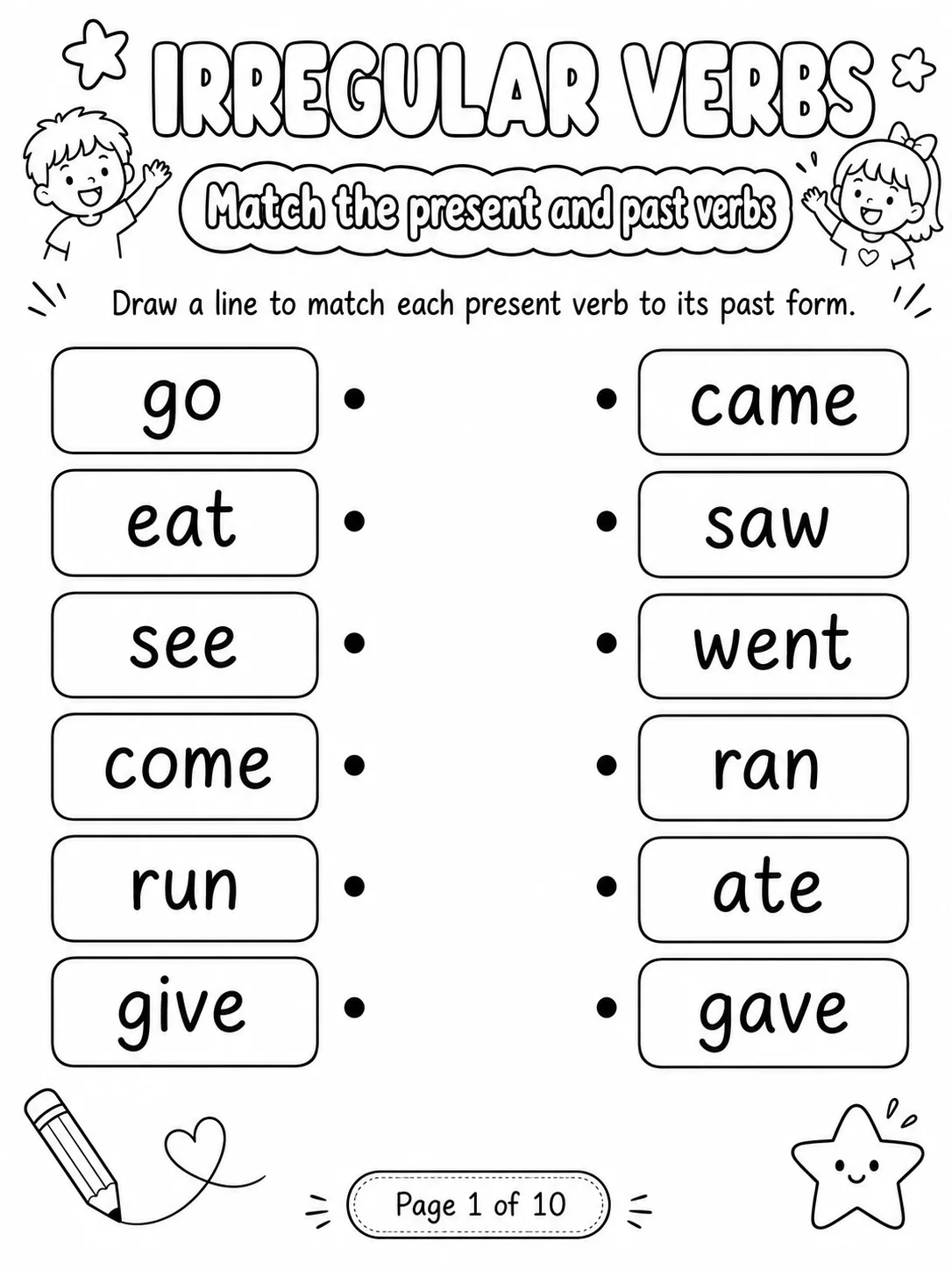 Irregular Verbs Worksheet Pack