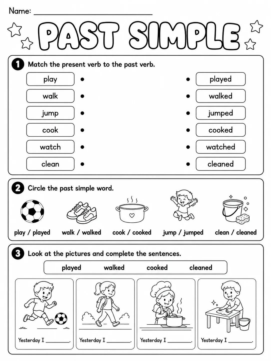 Past Simple Worksheet Pack - Set 2