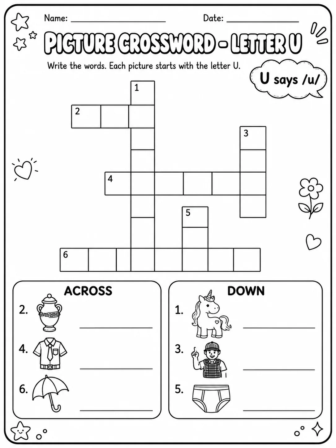 Kindergarten Picture Crossword and Word Search Pack - Set 3