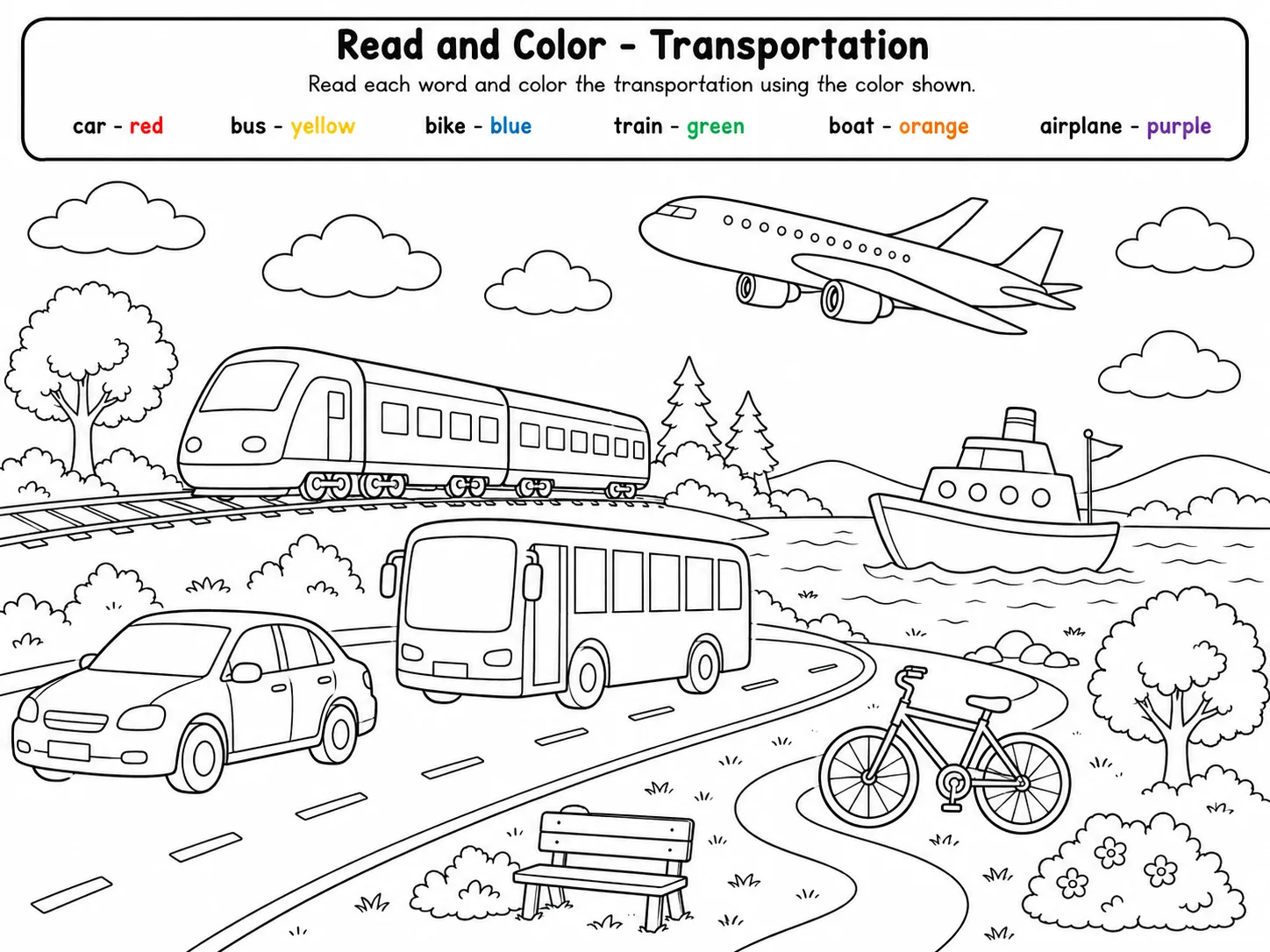 Grade 3 Read and Color Vocabulary Worksheet Pack - Set 2