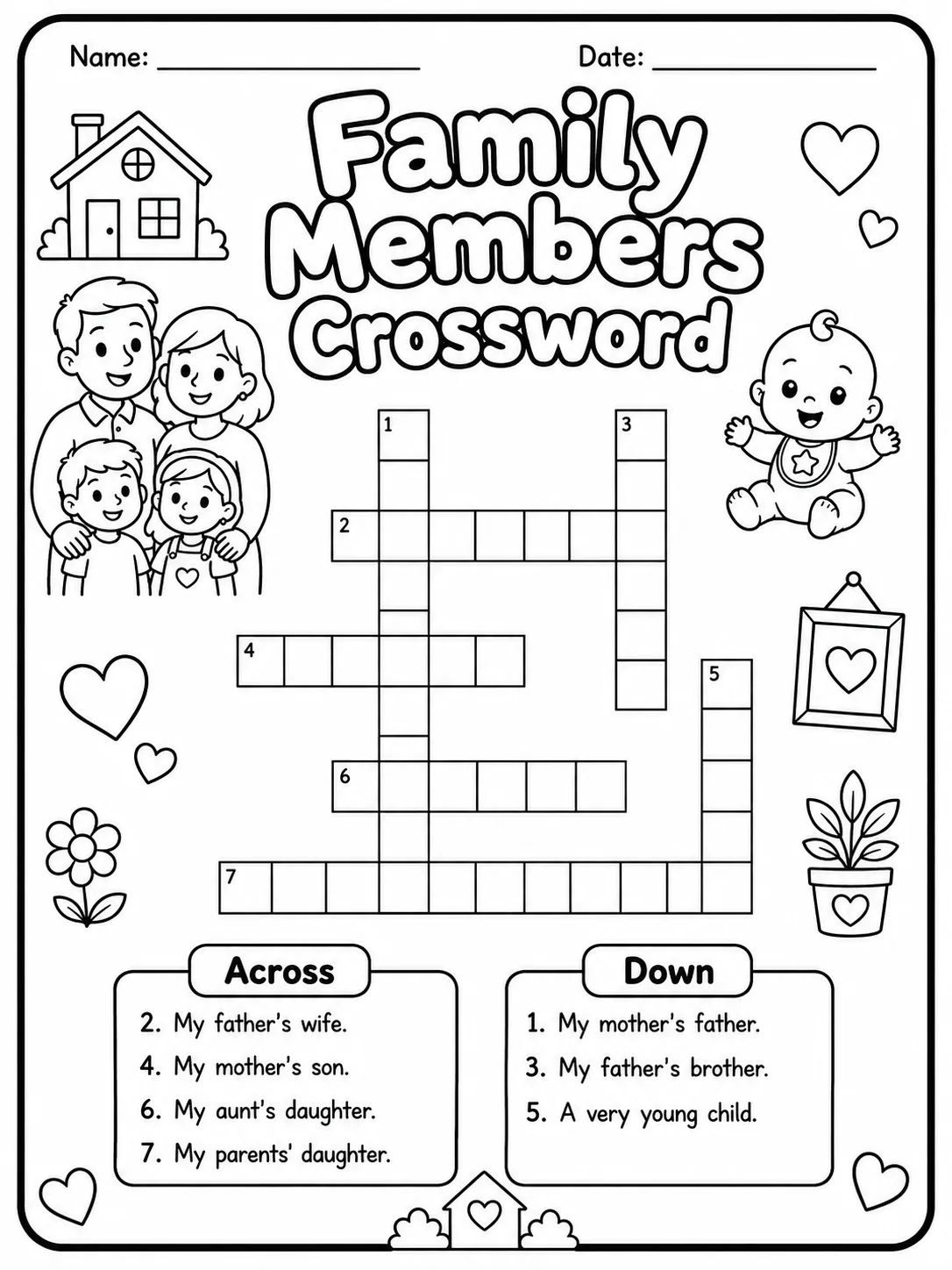 Grade 2 Themed Vocabulary Crossword Worksheet Pack - Set 2