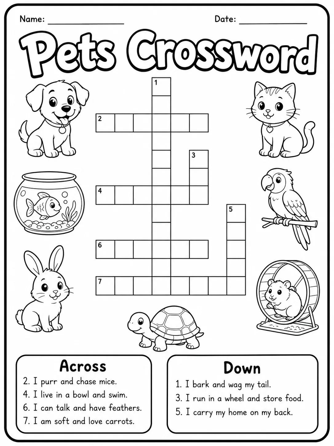Grade 2 Themed Vocabulary Crossword Worksheet Pack - Set 3