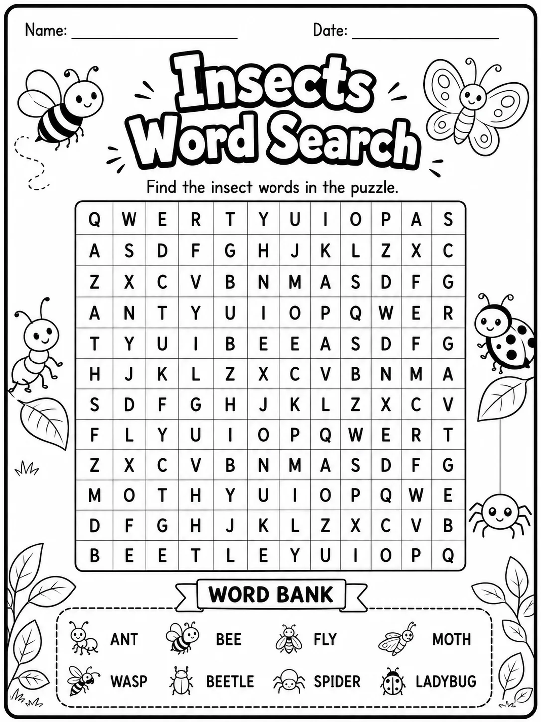 Kindergarten Themed Word Search and Visual Skills Pack - Set 2