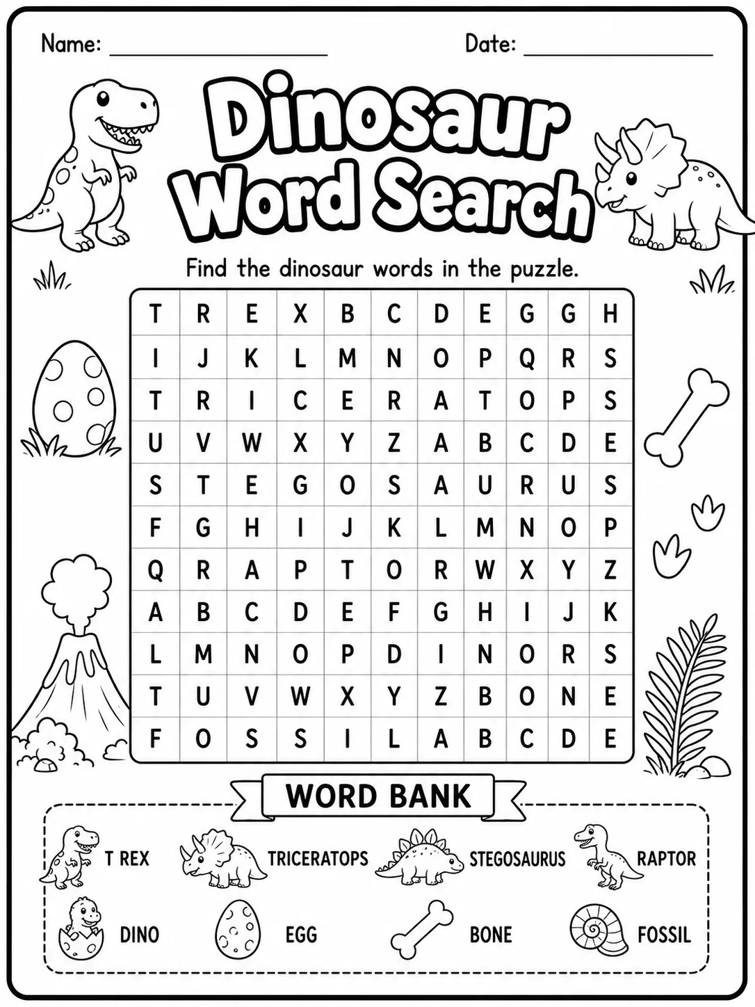Kindergarten Themed Word Search and Visual Skills Pack - Set 3