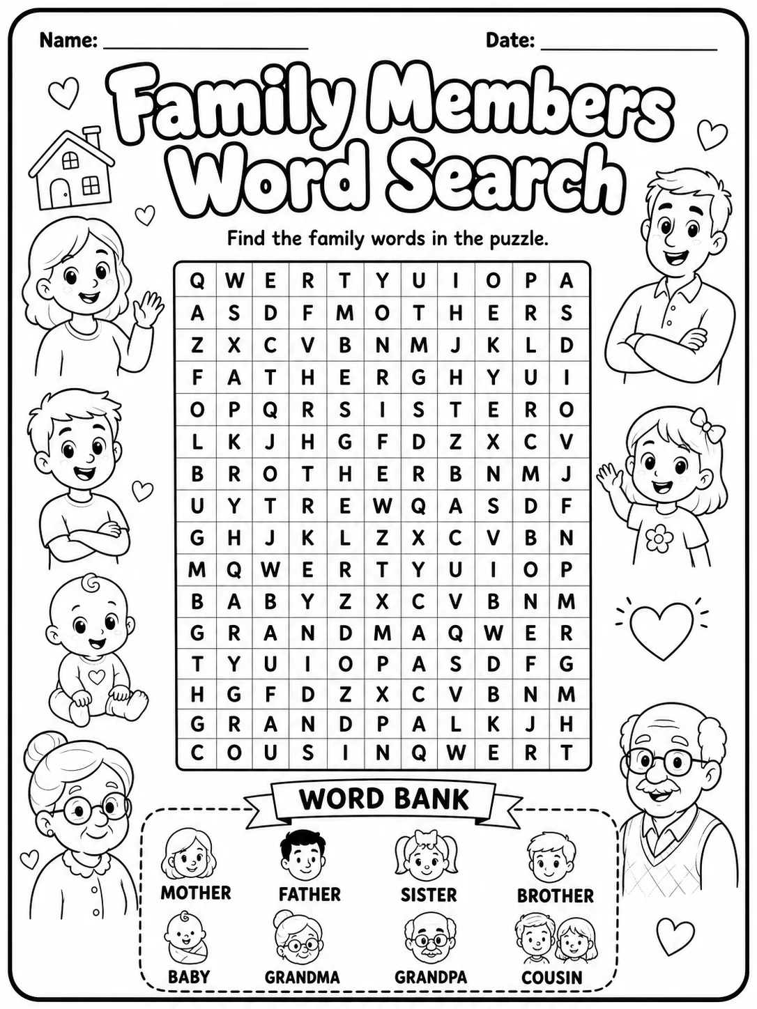 Kindergarten Word Search and Spot the Difference Pack - Set 4