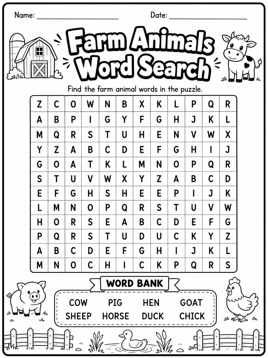 Kindergarten Word Search, Plurals and Visual Skills Pack - Set 1