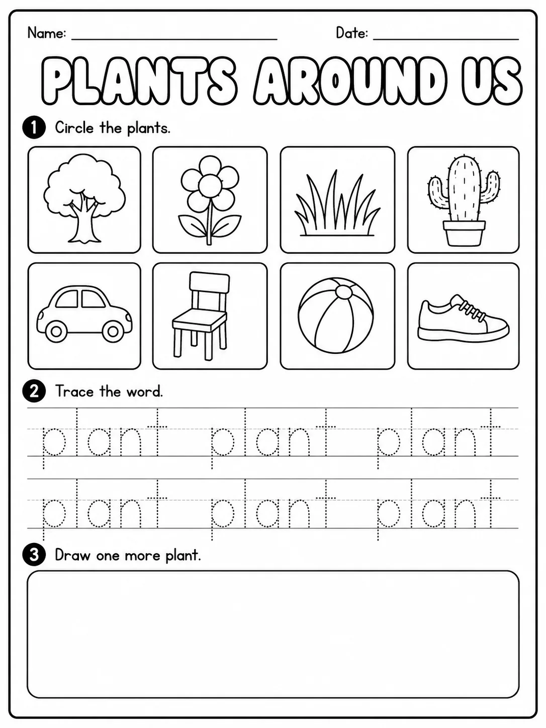 Plants Around Us Worksheet Pack