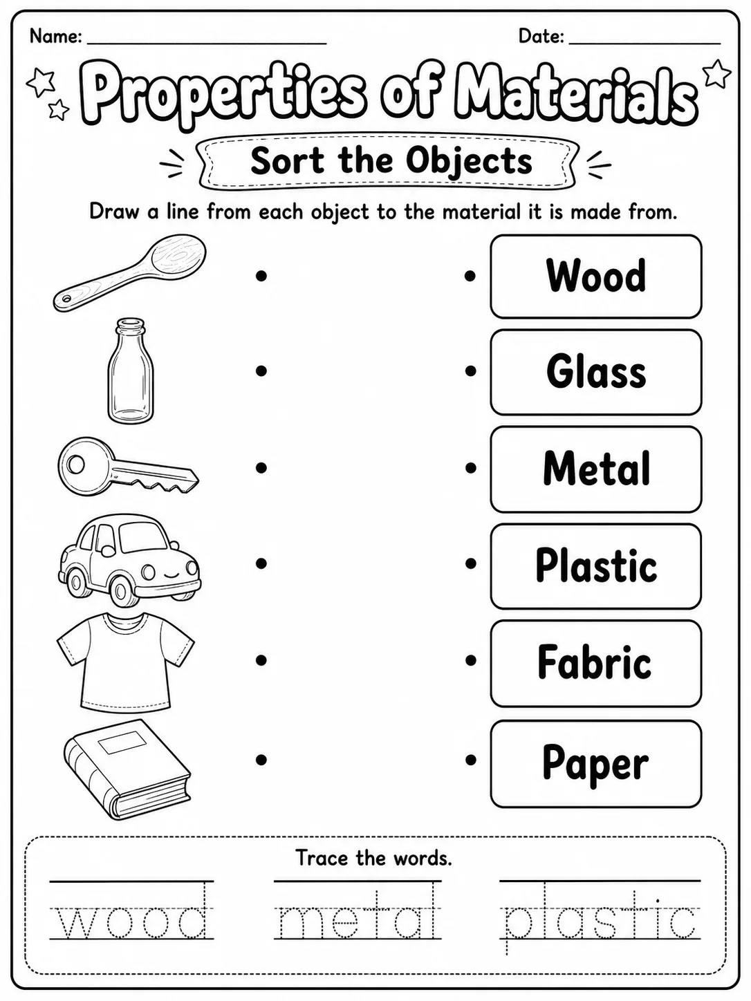 Properties of Materials Worksheet Pack
