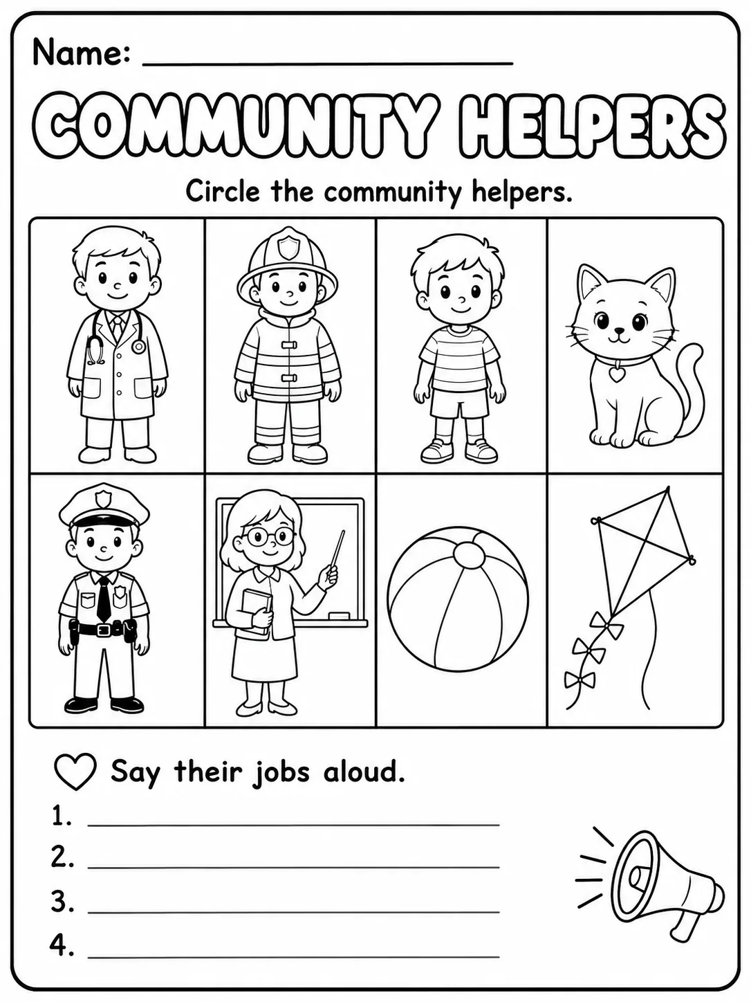 Community Helpers Worksheet Pack