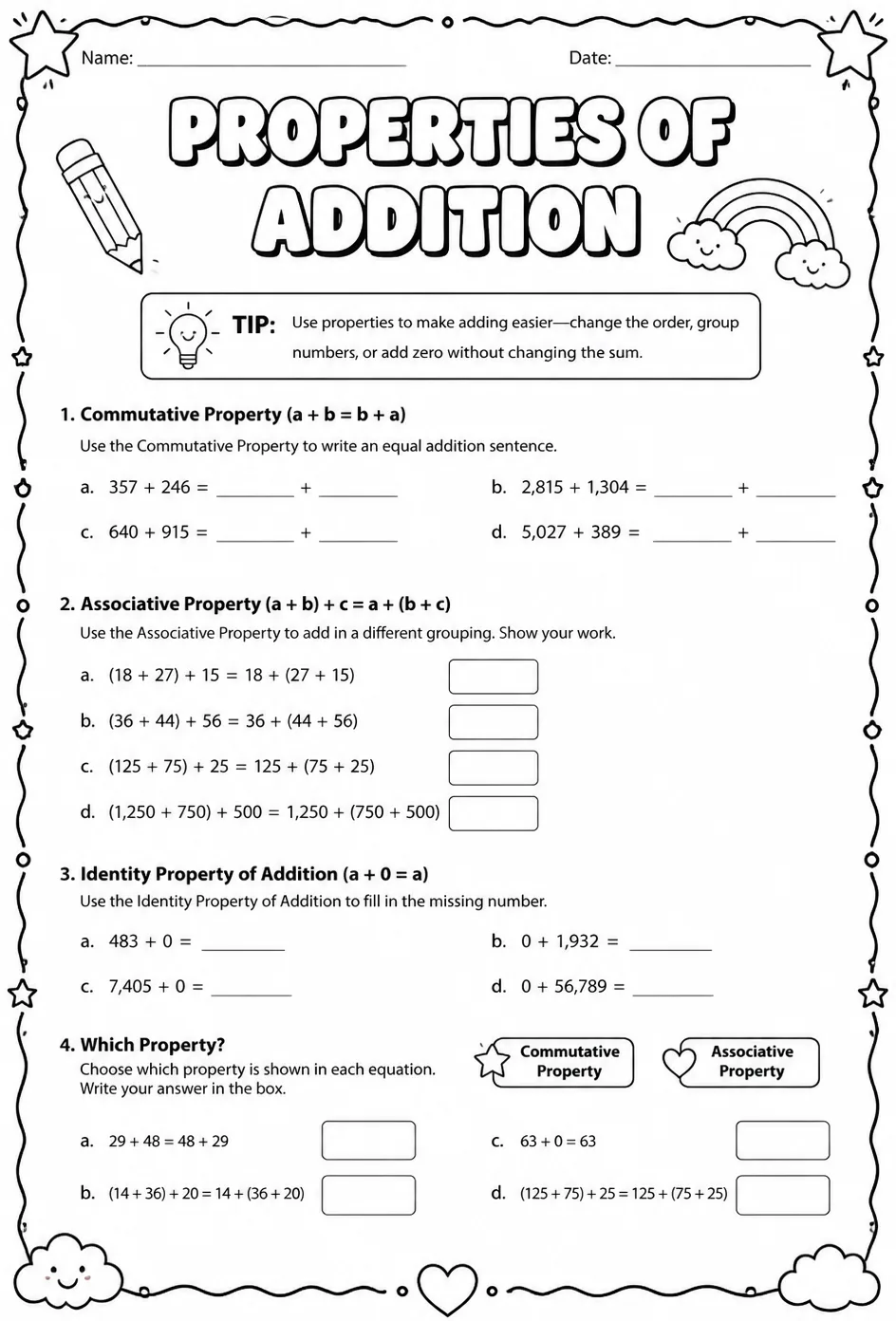 Properties of addition