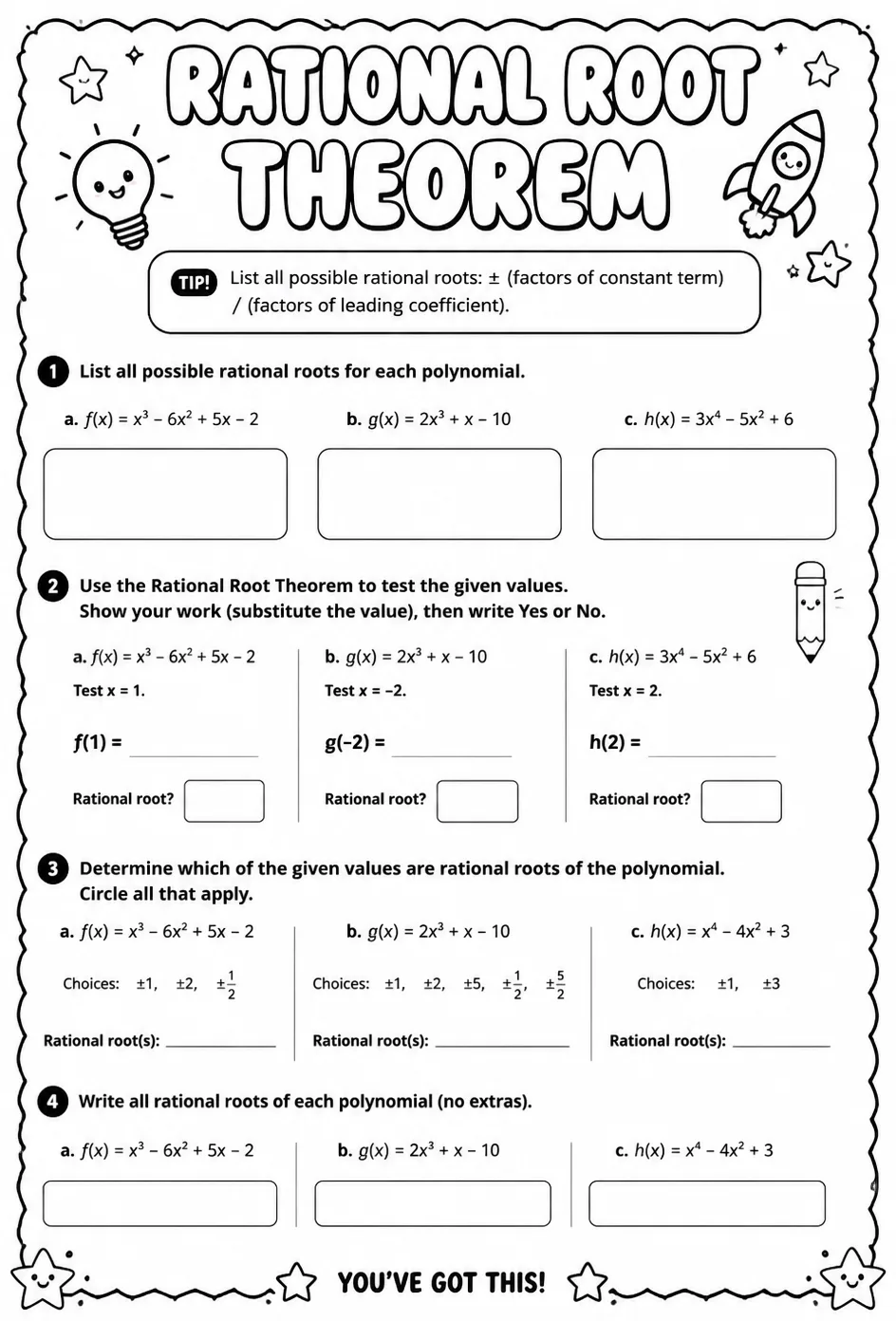 Rational root theorem