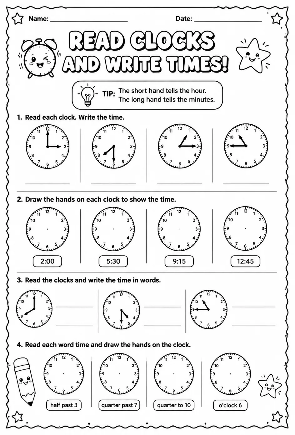 Read clocks and write times