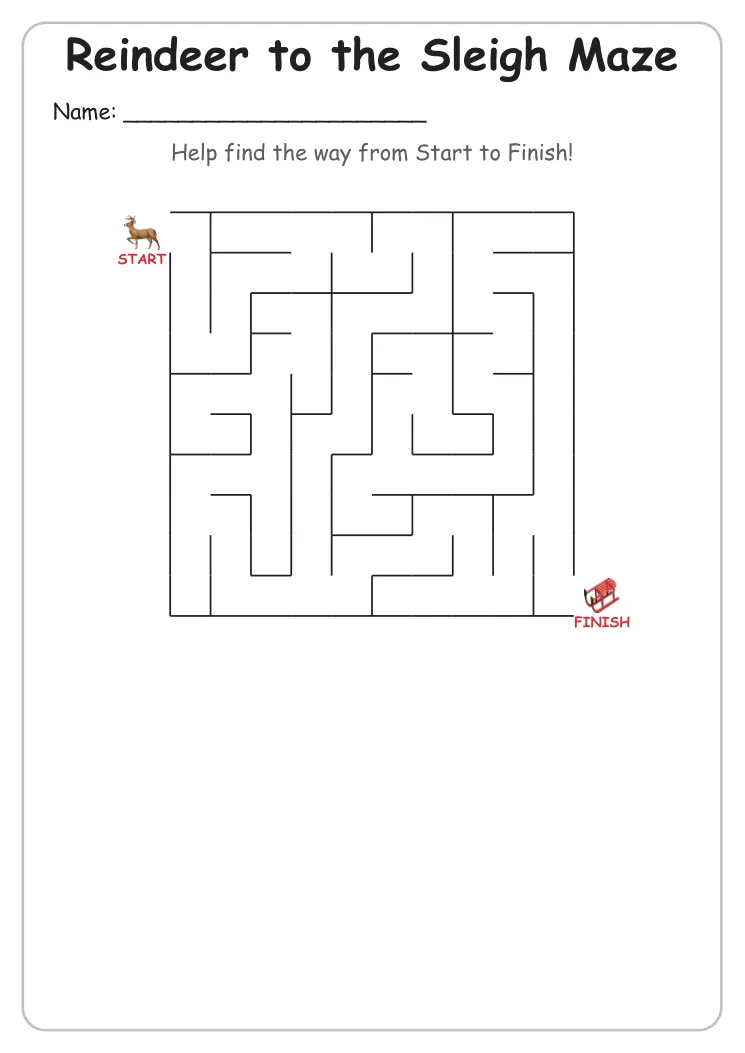 Reindeer to the Sleigh Maze (Grade 1)