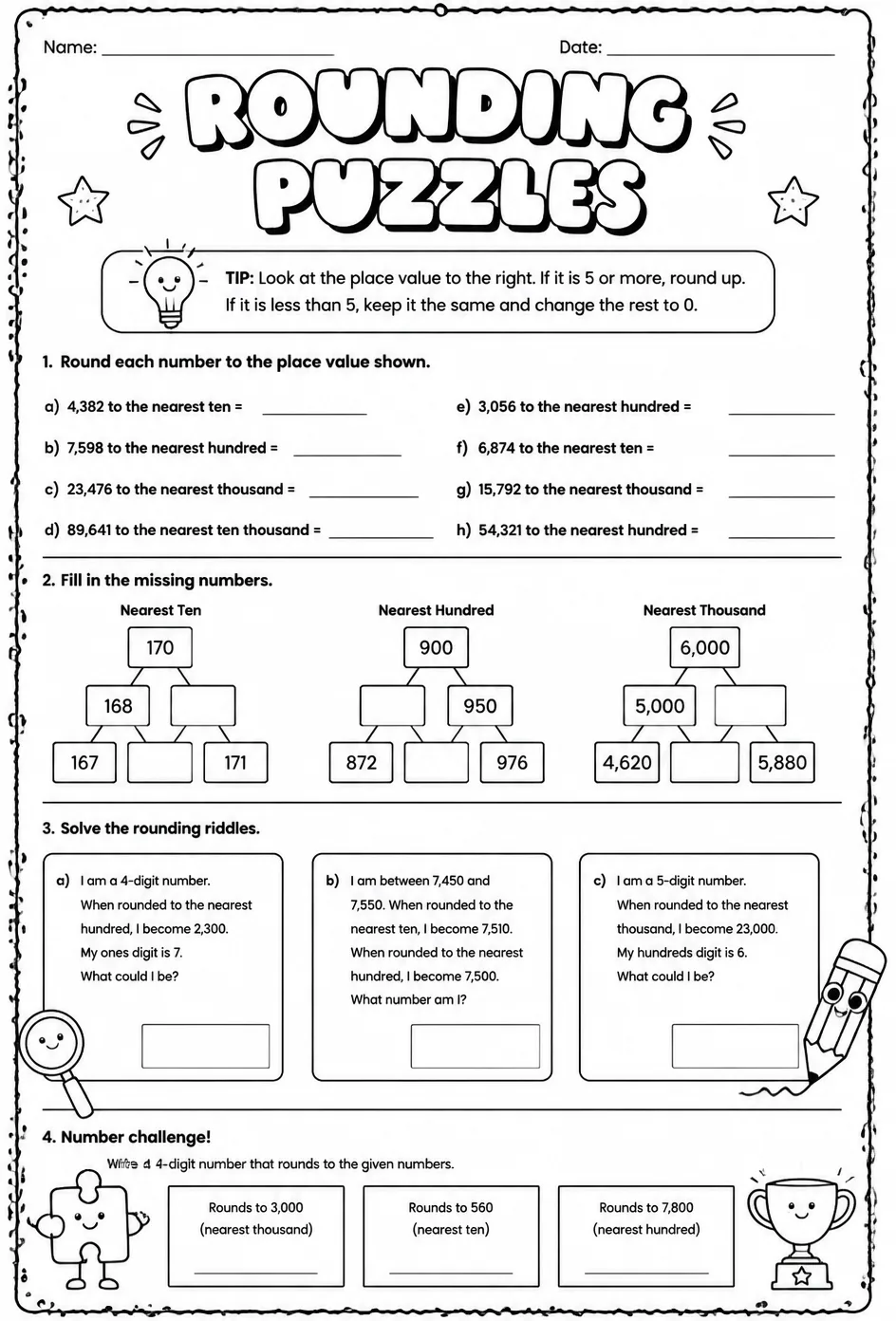 Rounding puzzles