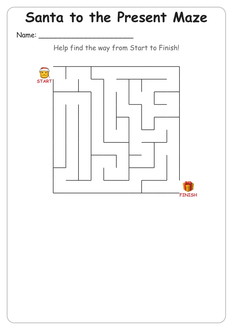 Santa to the Present Maze (Grade 1)
