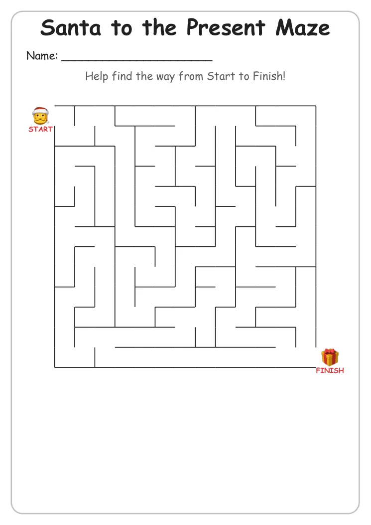 Santa to the Present Maze (Grade 2)