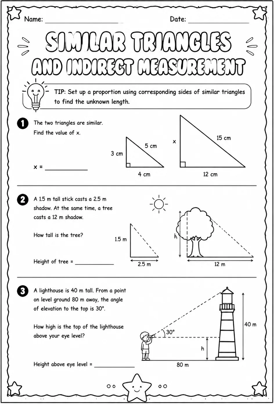 Similar triangles and indirect measurement