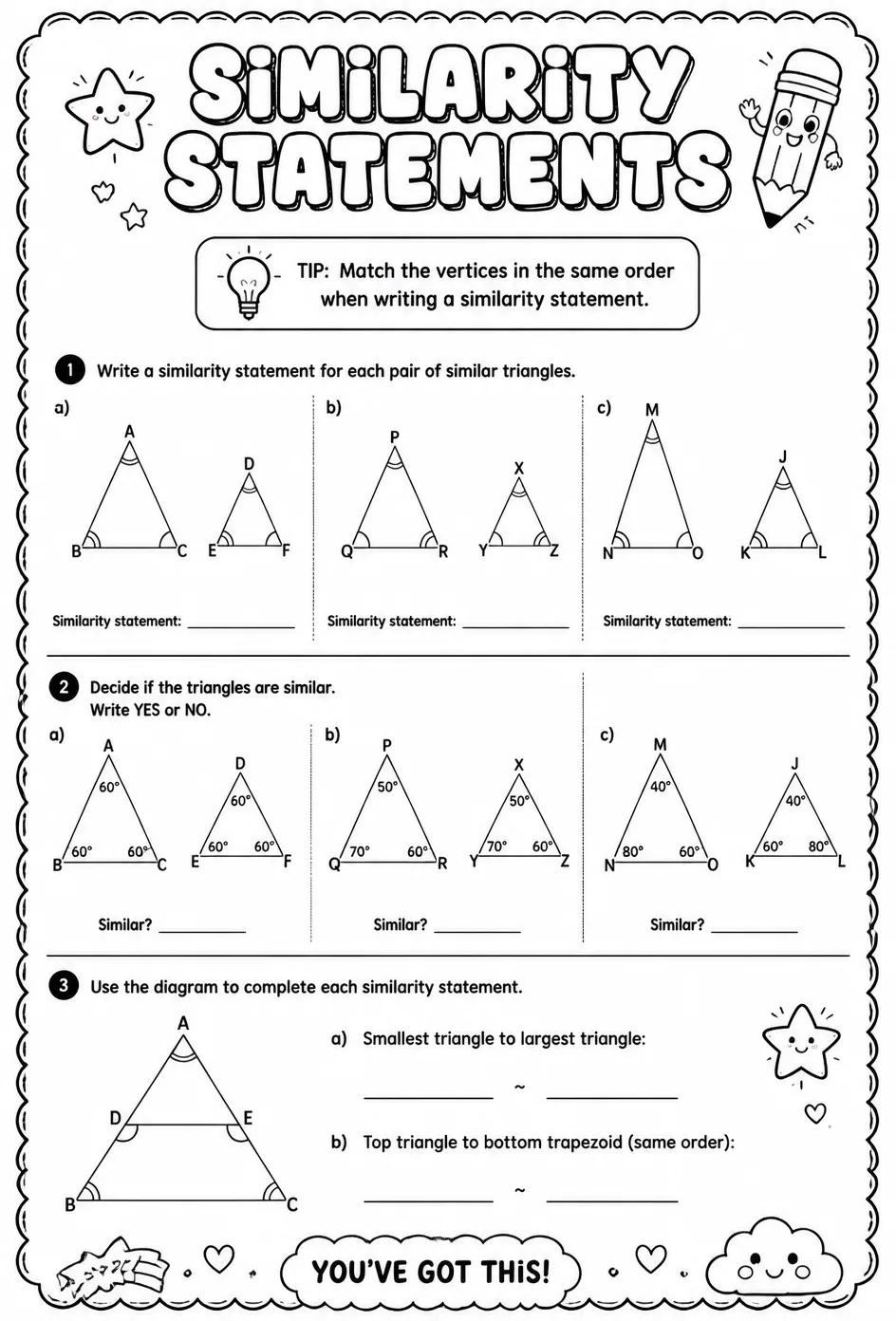 Similarity statements