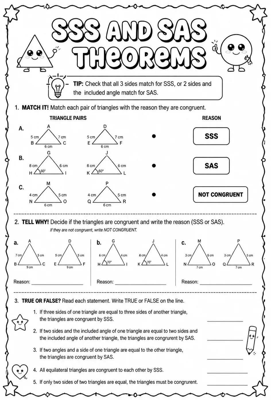 SSS and SAS Theorems