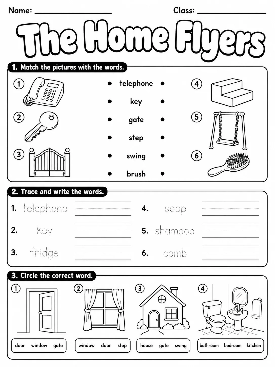 The Home Flyers Vocabulary Worksheet Pack