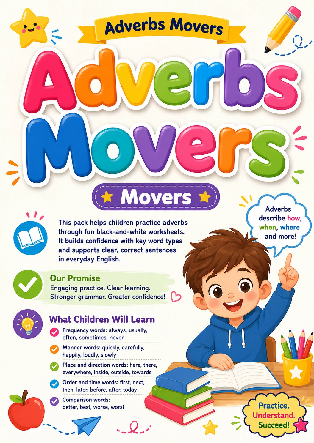 Adverbs Movers Grammar Worksheet Pack
