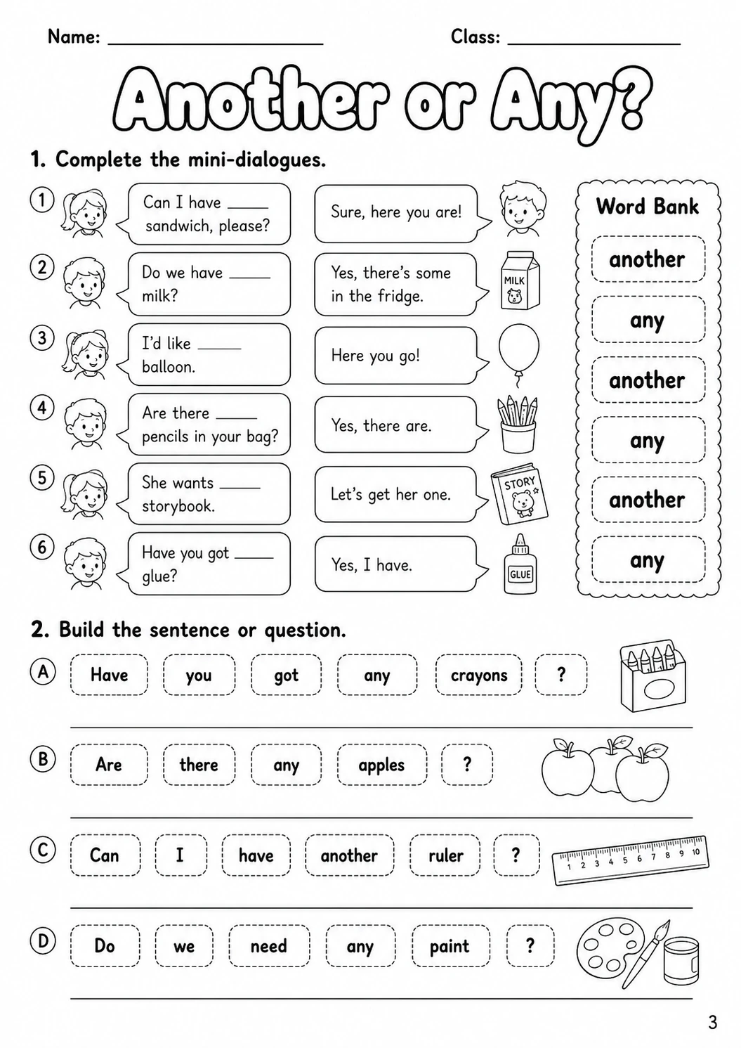 Determiners Movers Grammar Worksheet Pack