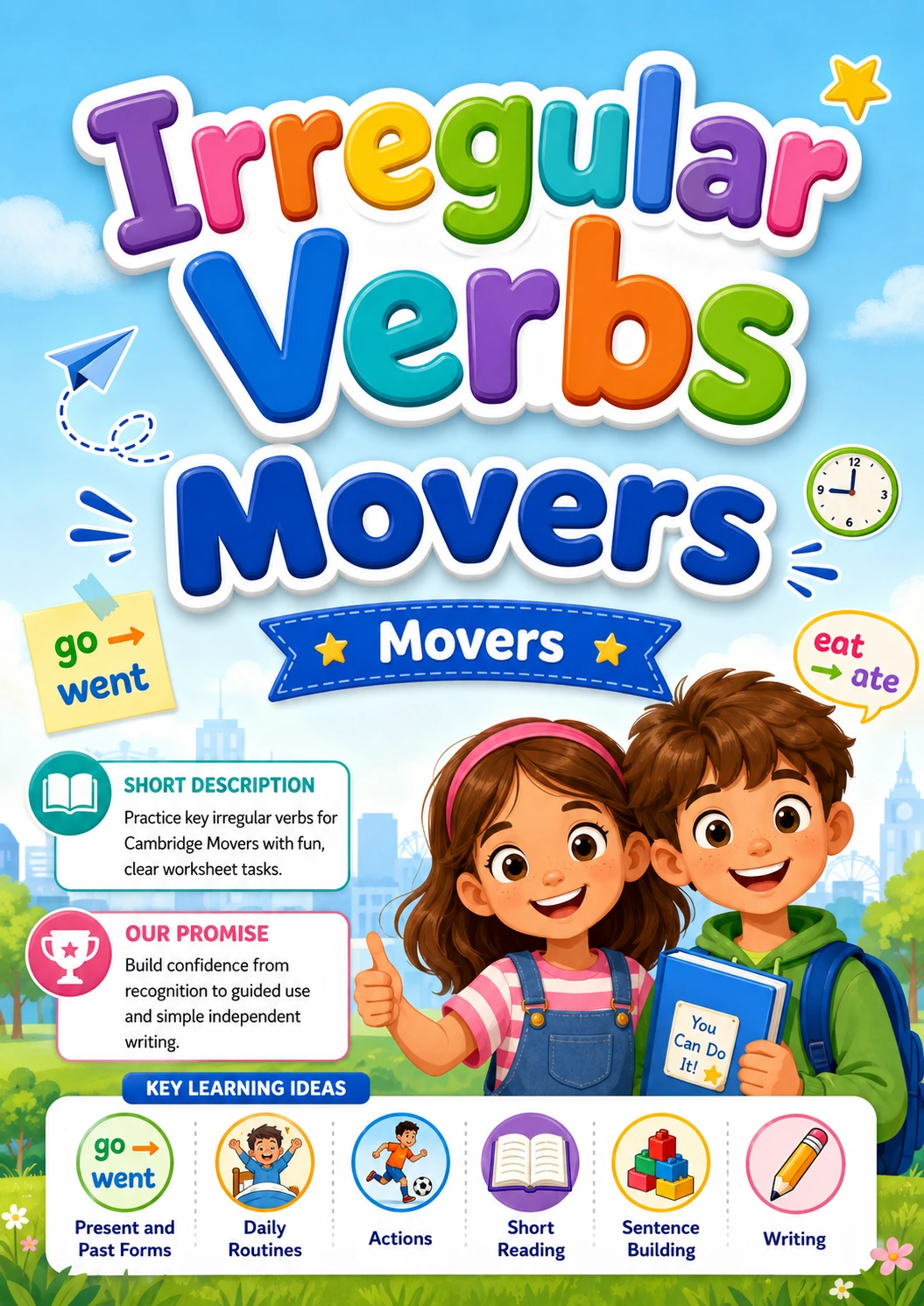 Irregular Verbs Movers Grammar Worksheet Pack