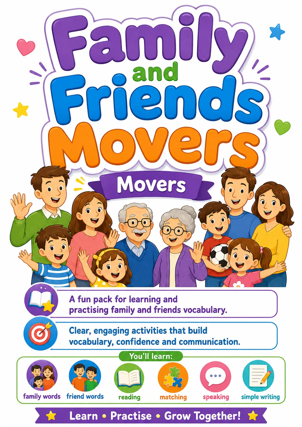 Family and Friends Movers Vocabulary Worksheet Pack