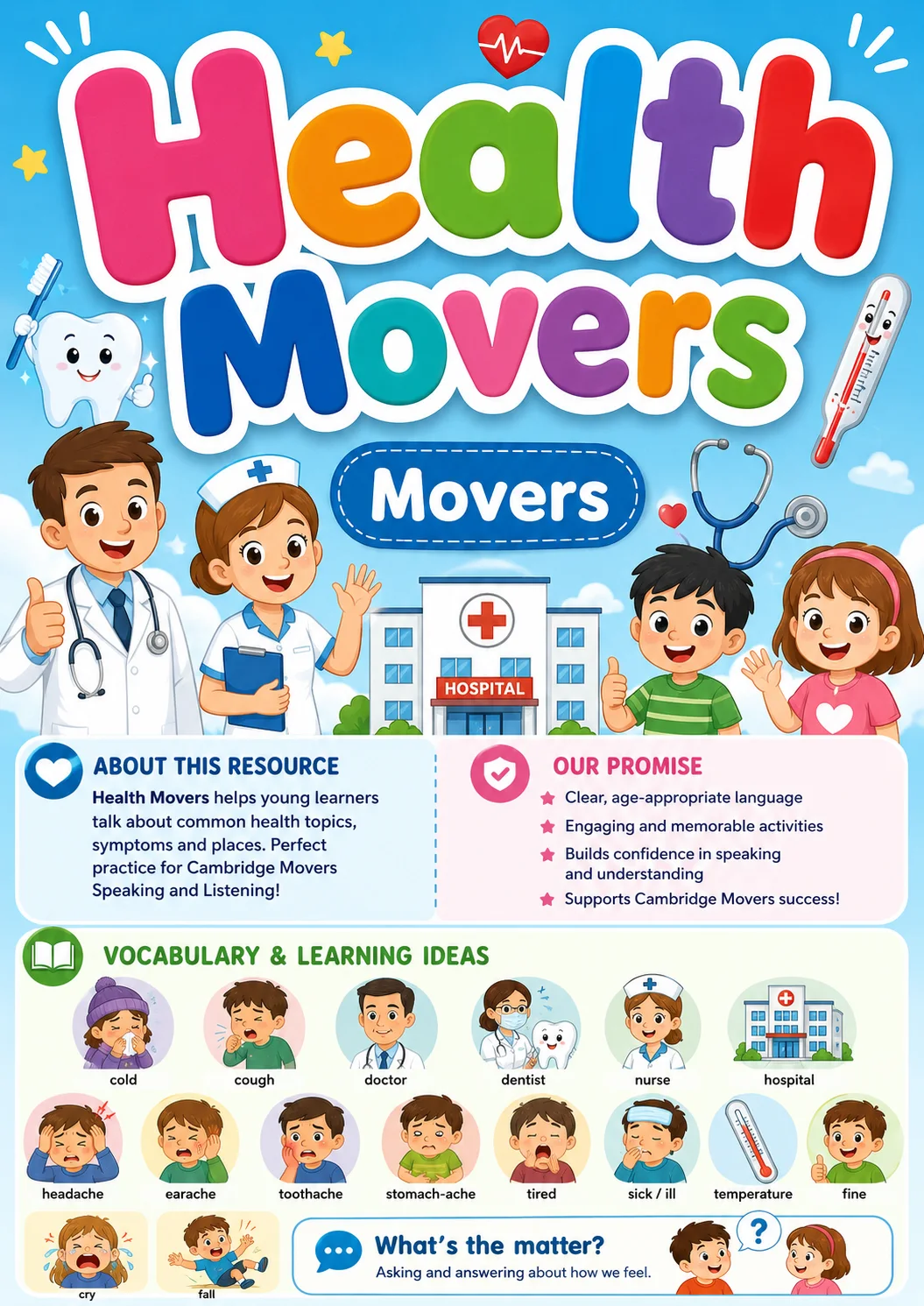Health Movers Vocabulary Worksheet Pack