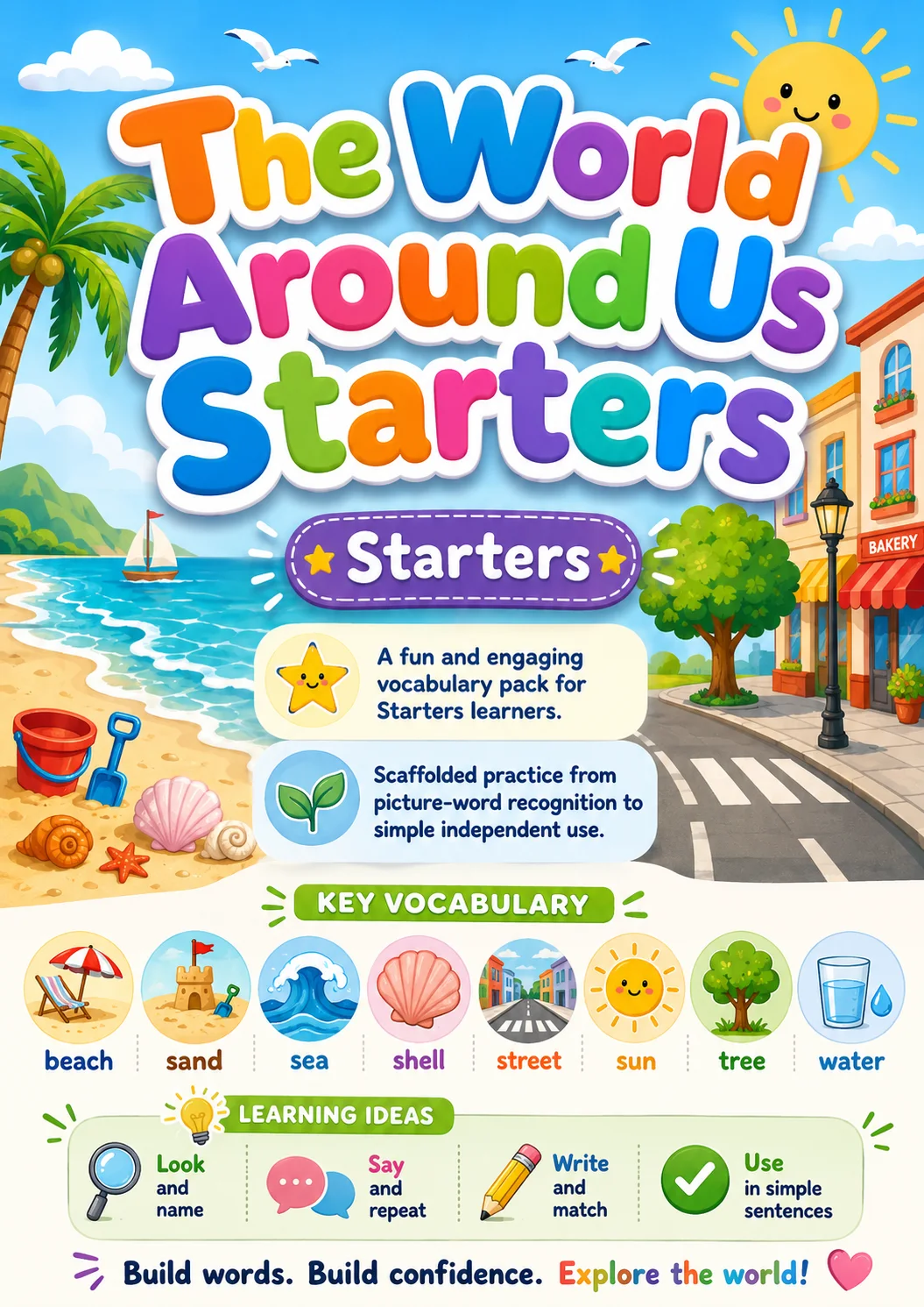 The World Around Us Starters Vocabulary Worksheet Pack