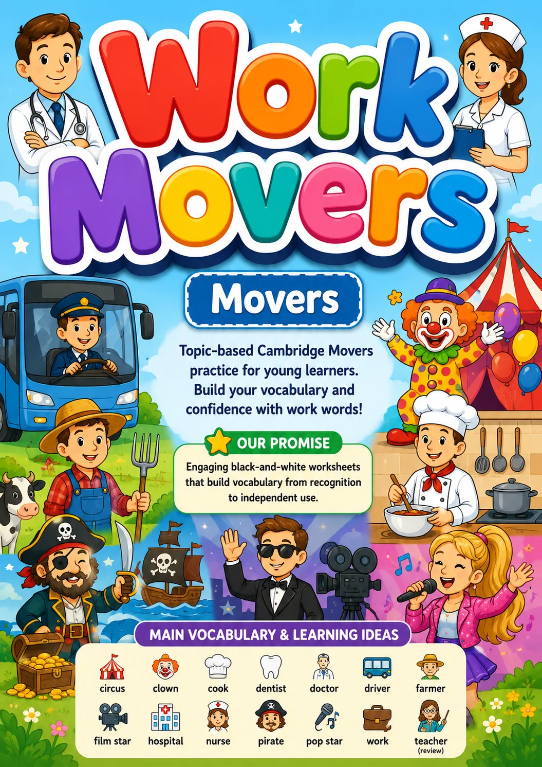 Work Movers Vocabulary Worksheet Pack