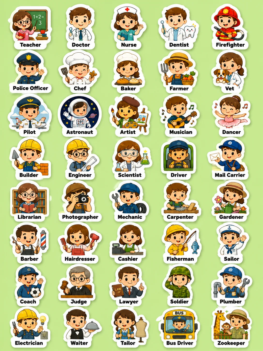 Jobs Printable Sticker Sheet
