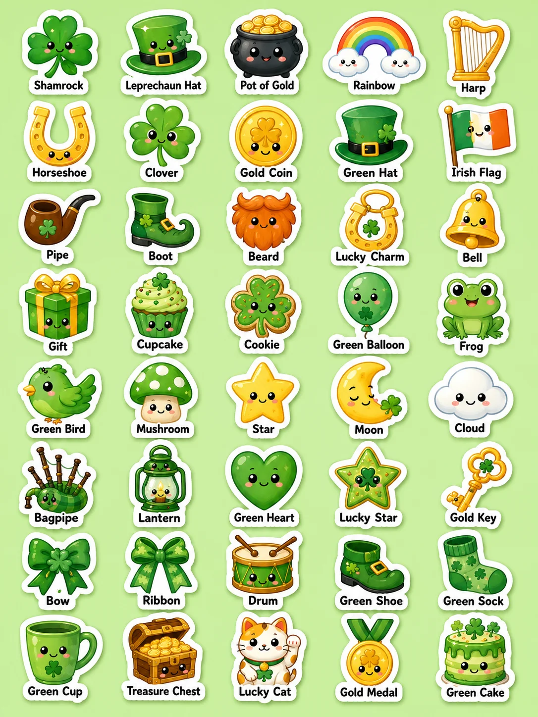 St. Patrick's Day Printable Sticker Sheet