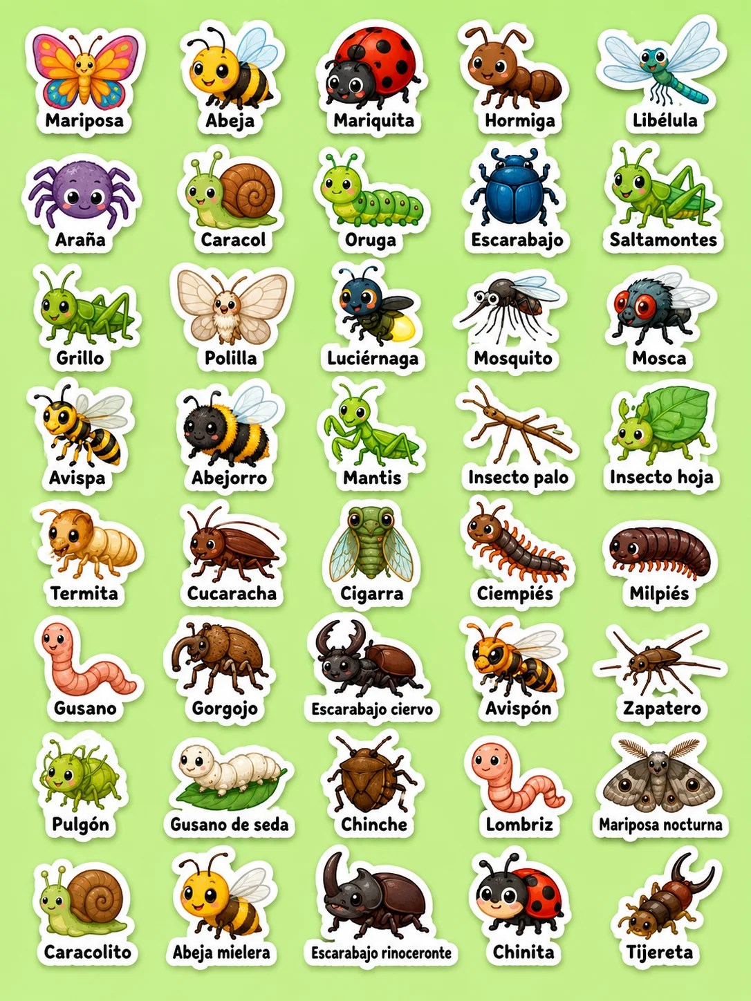 Animales - Hoja de pegatinas imprimibles