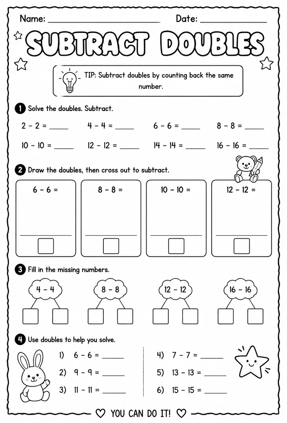 Subtract doubles