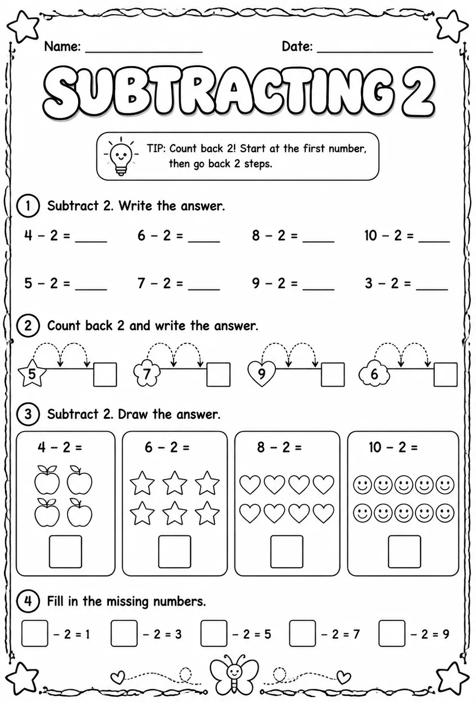 Subtracting 2